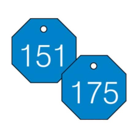 Accuform Engraved Numbered Tags, RP-Plastic, 3/8 in H x 3-1/4 in W, 25 PK TDG828BU
